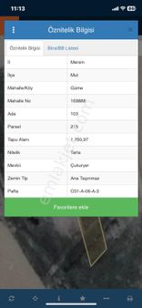 Mersin Mut Güme Köyü Satlık Tarla