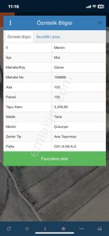 Mersin Mut Güme Köyü Satlık Tarla