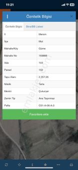 Mersin Mut Güme Satlık Tarla