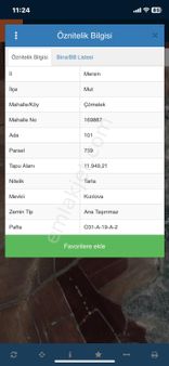 Mersin Mut Çömelek Köyü Satlık Güzel Tarla