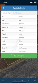 Mersin Mut Çömelek Köyü Satlık Tarla