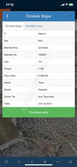 Mersin Mut Çömelek Köyü Satlık Tarla