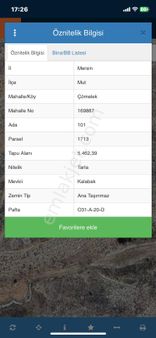 Mersin Mut Çömelek Köyü Satlık Tarla