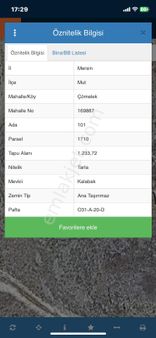 Mersin Mut Çömelek Köyü Satlık Tarla