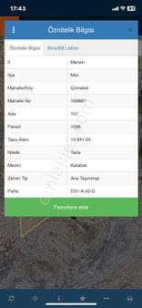 Mersin Mut Çömelek Köyü Satlık Tarla