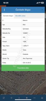 Mersin Mut Çömelek Köyü Satlık Arazi