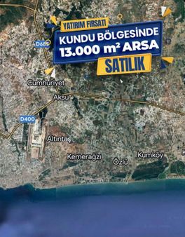 Kundu Bölgesin De Yatırımlık 13,000 M2 Satılık Arsa