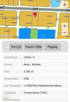 Aksu Altıntaş Geleceğe Yatırım 481 M2 Satlık Arsa 30'luk Yolda