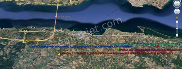 Lapseki Gazi Süleyman Paşa Mahallesinde Full Boğaz Ve Köprü Manzaralı Kelepir Tarla