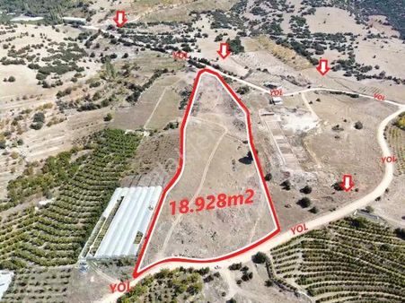 Antalya Elmalı Eskihisar Mah'de Kadastrol Yola Cephe Güneş Paneline Uygun 18.928m2 Satılık Boş Tarla