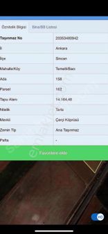 Temelli Bacı 1/5000 Plan İçinde 2 Dönüm