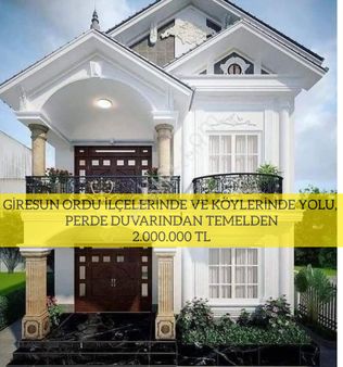 ( 25 ) Giresun Ordu İlçelerinde Ve Köylerinde Yolu, Perde Duvarından Temelden