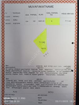 Karlıköy'de Asfalt Üzeri 711 M² Den Son 3 Parsel Etrafı Çevrili