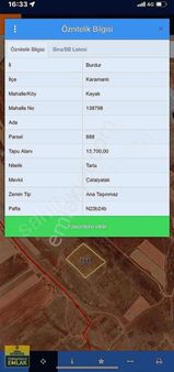 Burdur Karamanlı Kayalı Köyünde.13700.metrekare Arazi.acil