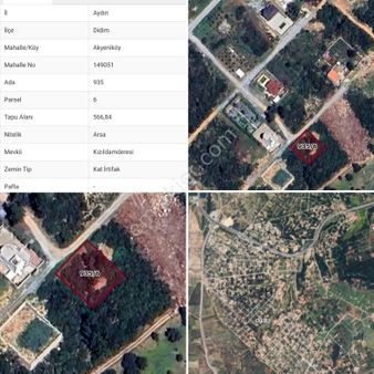 Aydın Didim Seyrantepe ( 935 Ada 6 Parsel ) İmarlı Arsanın 1/2 Satılıktır 283 M2 Dir