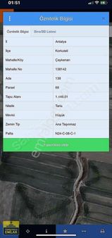 Korkuteli Çaykenarında 1450.metrekare Acil