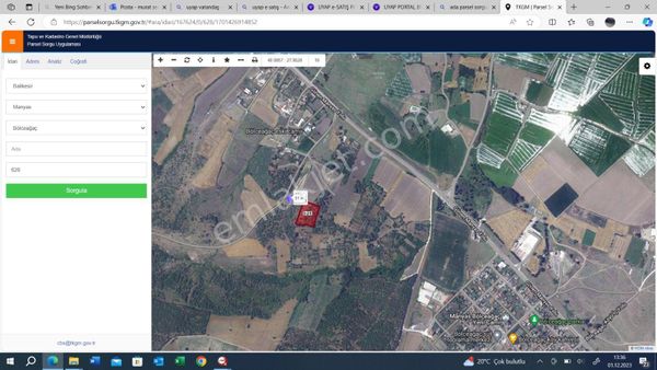 Balıkesir Manyas Bölceağaç Köyü 628 Parsel 7200m2 Satılık Tarla