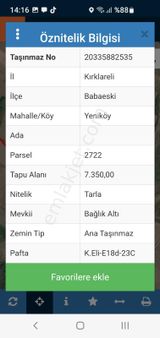 Kırklareli Babaeski Yeniköyde Satılık Tarla