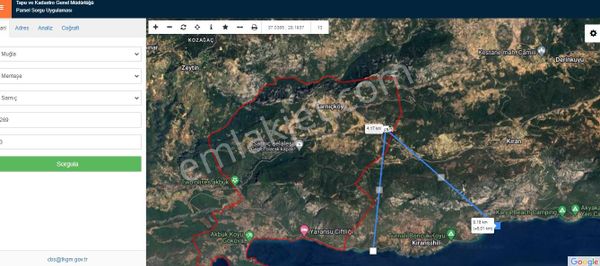 Altın Emlak Denizli Sarayköy Şubesinden Muğla Menteş Sarnıç Mah. Villa Yapımına Uygun Satılık Tarla