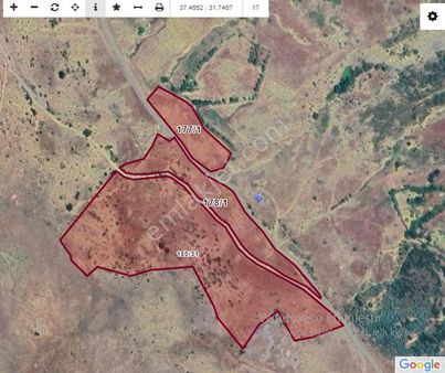 Konya Seydişehir Taraşçı Mah. Satılık Tarla 55 216 M2 3 Parça Yolu Var