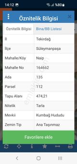Profesyoneller Gayrimenkulden Süleymanpaşa Naip Te Satılık Bağ
