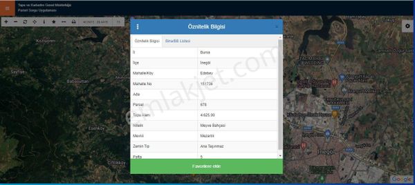 Bursa İnegöl Edebey'de Satılık Tarla