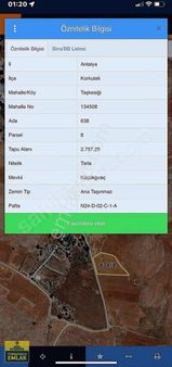 Antalya Korkuteli Taşkesiğinde Yerleşim İçi.2800.metrekare