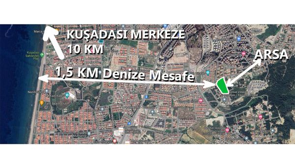 Kuşadası Soğucak Mevki Sahil Siteleri Manzaralı Projesi Hazır Fırsat Arsa