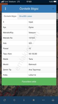 Uşak Eşmede Satılık Tarla