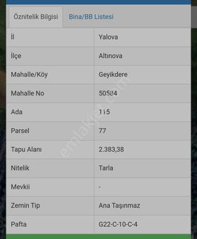 Alya Emlaktan Satılık Tarla Geyik Dere Köyü
