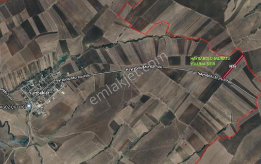 Tekirdağ Muratlı Yurtbekler Satılık 10.300 M2 Muratlı Hayrabolu Yoluna Sıfır Kelepir Tarla