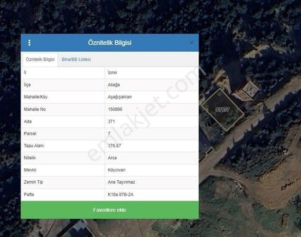 Aliağa Aşağışakran'da Satılık Arsa Gho Now'dan