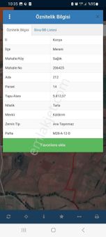 Meram Kızılören Mah Kaldırım Mevkiinde Konumu Hüzel Verimli Toprağı Olan Arazi