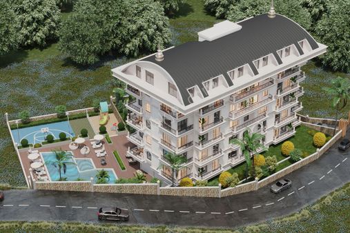 Alanya Tosmur Mare Life Sitesinde 1+1 Satılık Yeni Daire