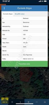 Balıkesir Bandırma Dutlimanında.1325.metrekare