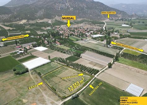 Elmalı Mursal Mah. Merkezinde Sera Ve Hertürlü Tarıma Elverişli 12.850 M² Tarla Satılıktır