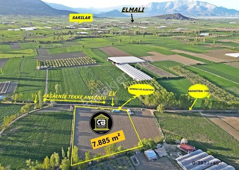 Elmalı Akçaeniş Mah. Merkezinde Sera Ve Hertürlü Tarıma Elverişli 7.885 M² Tarla Satılıktır