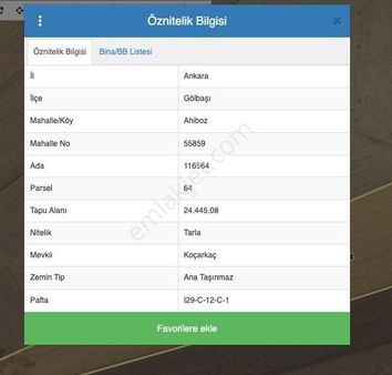 Gölbaşı Ahiboz'da Satılık Tarla!