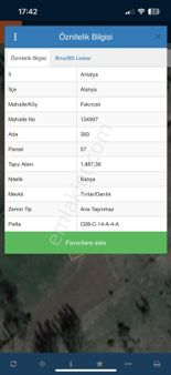 Alanya Fakırcalı Tırılar Da Sorunsuz 1887 M Tarla Elektrik Su Yol Sorunu Yoktur