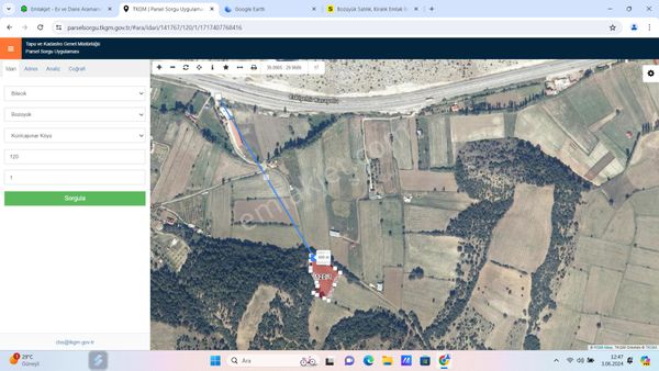 Bilecik Bozüyük Kızılcapınar Köyü Satılık Hobi Bahçesi Tarla