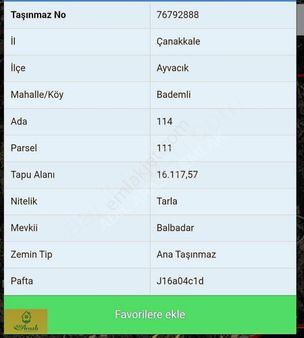 Çanakkale Assos Bademli Köyünde Denize Yakın 16 Dönüm Tarla