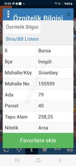 İnegöl Sinan Bey Mh Satılık Arsa