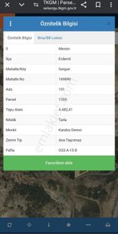 Thor'dan Satılık Erdemli Sorgun 4482 M2 Arsa