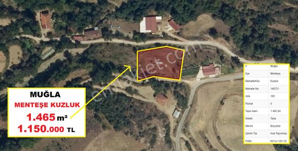 Muğla Menteşe Kuzluk Yerleşim Yeri İçerisinde 1.465 M2 Tarla