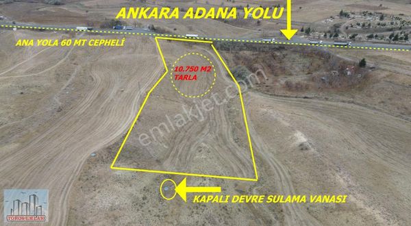 Toros Emlak'tan Satılık E 90 Yoluna Sıfır 10,750 M2 Sulu Tarla