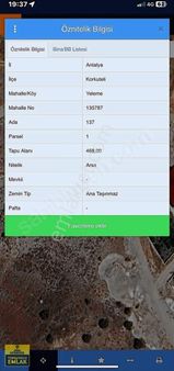 Antalya Korkuteli Yelemedeki 470.metrekare İmarlı Parsel