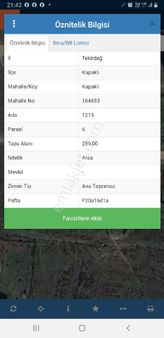 Tekirdağ Kapaklı İlçesınde Kapaklı Merkezde Satilik Arsa