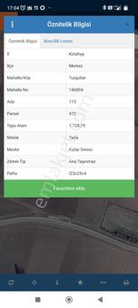 Odak'tan Turgutlar'da Köye Çok Yakın 1728 M2 Satılık Tarla