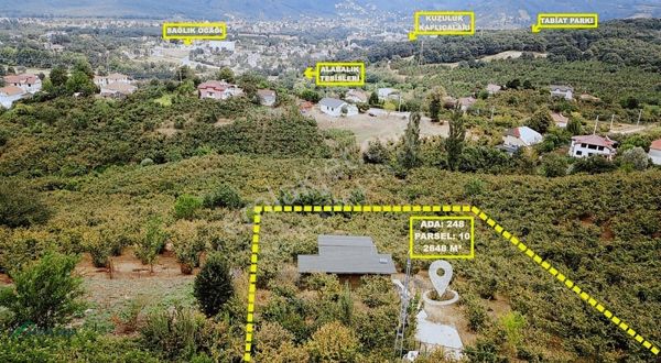 Kuzuluk'ta Harika Manzaralı Elektrik Ve Suyu Olan 2648 M² Bahçe