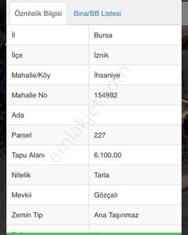 İznik İhsaniye'de Yatırımlık Satılık Arazi